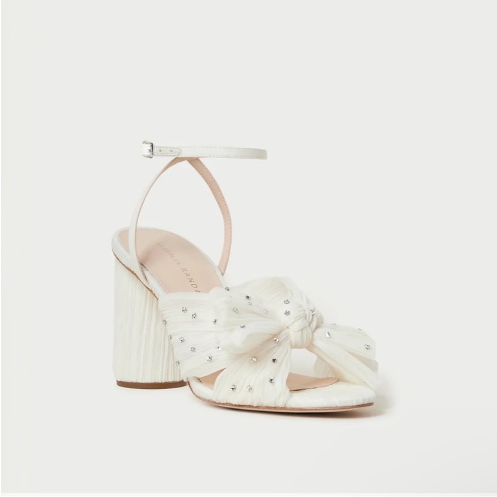 Loeffler Randall Camellia heel with rhinestones